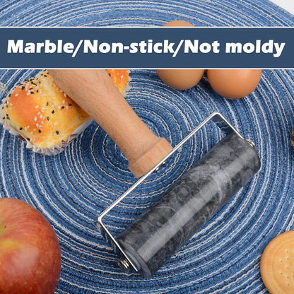 Tianman Rolling Pin Pizza Roller, Marble Roller Non-Stick T-Type, For Cake Baking Tortilla Fudge Pizza Cookies and Other Kitchen Baking Cooking (Type