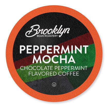 Brooklyn Beans Peppermint Mocha Coffee Pods for Keurig K-Cup Brewers, 40 Count Single-Serve Pods, Flavor Enhanced Minty Chocolate Coffee