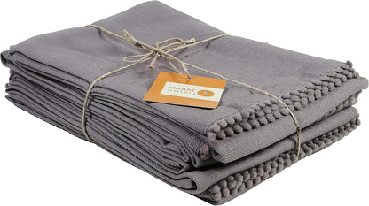 Taran Living Hand Towels 100% Cotton Solid Kitchen Dish Cloths 18"x 28", Grey, Pack of 6 Decor Kitchen Hand Towel Reusuable Dish Towel for Cleaning &
