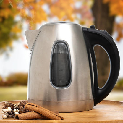 Mixpresso Stainless Steel Electric Kettle, Cordless Pot 1.7L Portable Electric Hot Water Kettle, 1500w Strong Fast Boiling Pot, Water Boiler