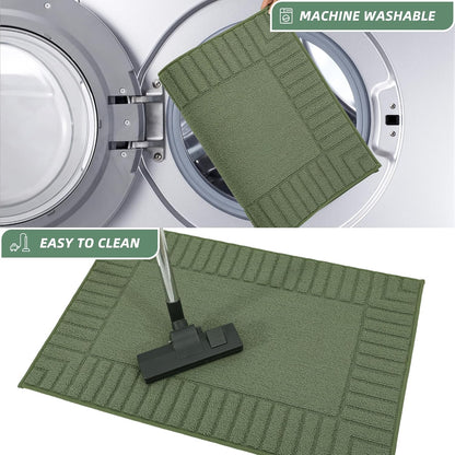BEQHAUSE-Kitchen-Rugs-Non Slip-Kitchen-Mats-for-Floor Machine Washable Kitchen Rugs Absorbent Kitchen Carpet with TPR Non Skid Backing,Green, 20”x30”