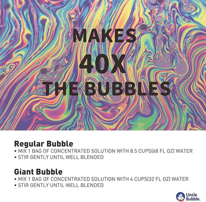 Uncle Bubble Concentrated Bubble Solution (up to 12L/3.2 Gallons) Regular Bubbles for Bubble Machine, Bubble Gun, Bubble Wands, Bubblw Mower, Bubble Juice Refill. Make 6L/1.6 Gallons for Giant Bubble