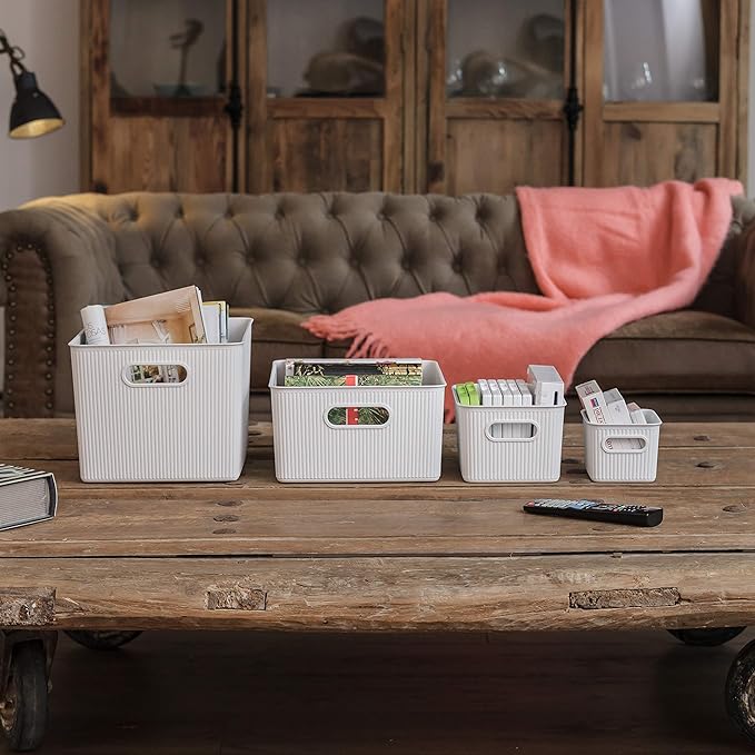 Tatay Baobab Large Multi-Purpose Storage Basket with Capacity for 15 Litres, White, 29.4 x 38.5 x 16