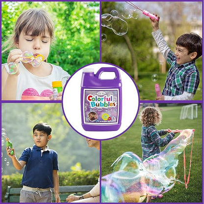 Lulu Home 2 Packs Bubble Concentrated Solution, 1 L/ 33.8 OZ Bubble Refill Solution for Kids Bubble Machine, Giant Bubble Wand, Bubble Blower Toys, Birthday Party Favors (Purple Bottle)