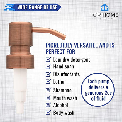 Bathroom Countertop Soap Dispensers (Copper, 2 Pack)