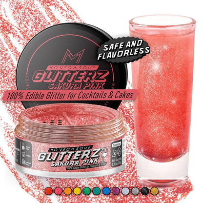 Monégasque Sakura Pink Edible Glitter for Drinks 10g – Pink Edible Glitter for Cakes & Cocktails – Halloween Drink Shimmer Powder