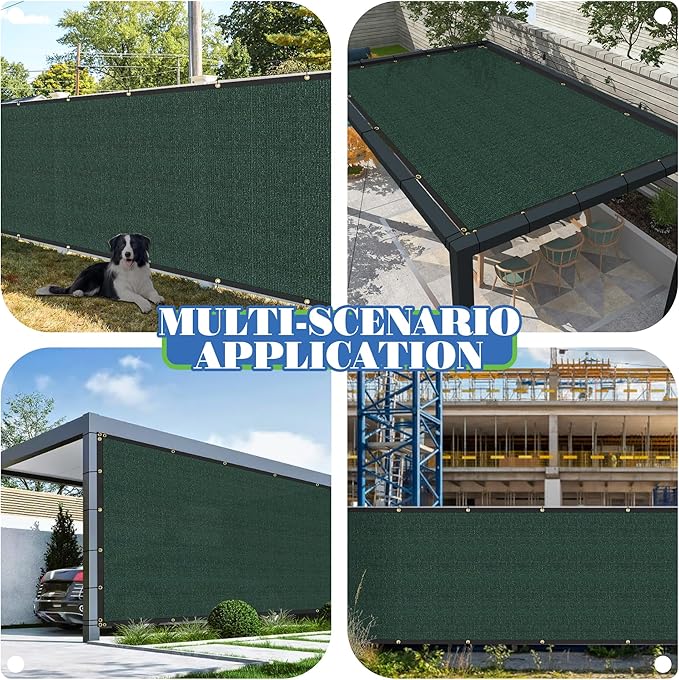 ECOOPTS 4'x160' Privacy Fence Screen Windscreen with Copper Grommets, Fit for Commercial Fence and Residential Garden Outdoor 90% UV Blockage, Cable Zip Ties Included (Green)