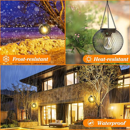 Solar Lantern Outdoor Waterproof, KagoLing Upgraded Hanging Solar Lights Outdoor Garden Decorations Lighting Solar Powered Waterproof Tree Lantern for Garden Yard Patio Pathway,1Pack