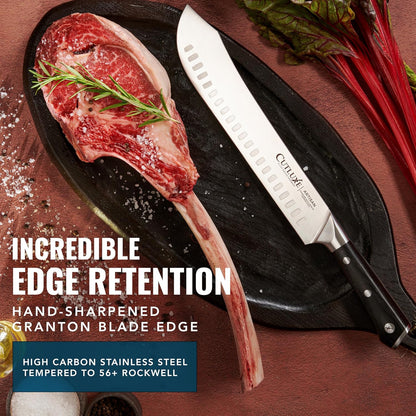 Cutluxe Butcher Knife – 10″ Bullnose Carving Knife, Forged High Carbon German Steel – Full Tang & Razor Sharp – Ergonomic Handle Design