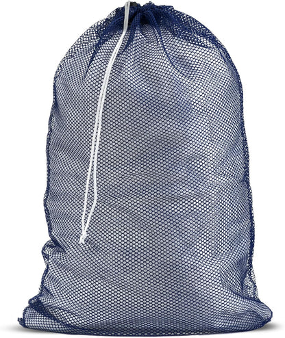 Handy Laundry Mesh XL Laundry Bag - Durable, Machine Washable with Secure Drawstring Closure - Perfect for College Dorms, Laundromats, Apartments (Navy, Large 24" x 36")