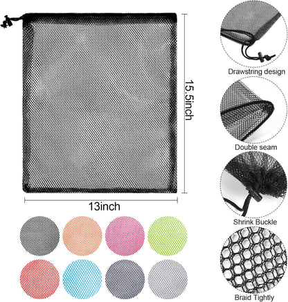 iMucci 13"X15.5" 24Pcs Mesh Laundry Drawstring Bag Nylon Drawstring Gym Bag with Cord Lock Closure