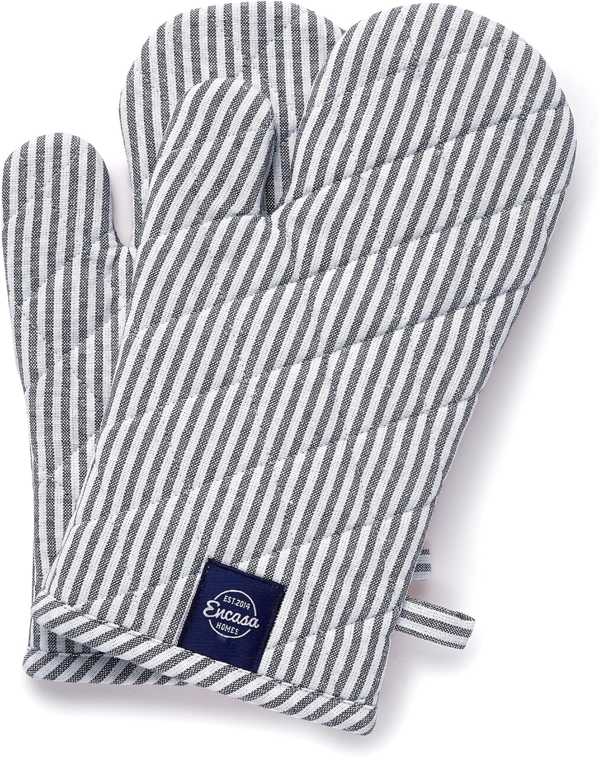 Encasa Homes Long 12"x7" Oven Microwave Hand Gloves Mitts (2 pc Set) for Kitchen Cooking & Baking - Heat Resistant, Thick & Safe