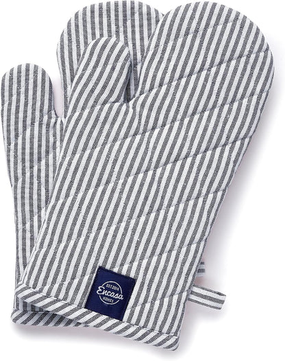 Encasa Homes Long 12"x7" Oven Microwave Hand Gloves Mitts (2 pc Set) for Kitchen Cooking & Baking - Heat Resistant, Thick & Safe