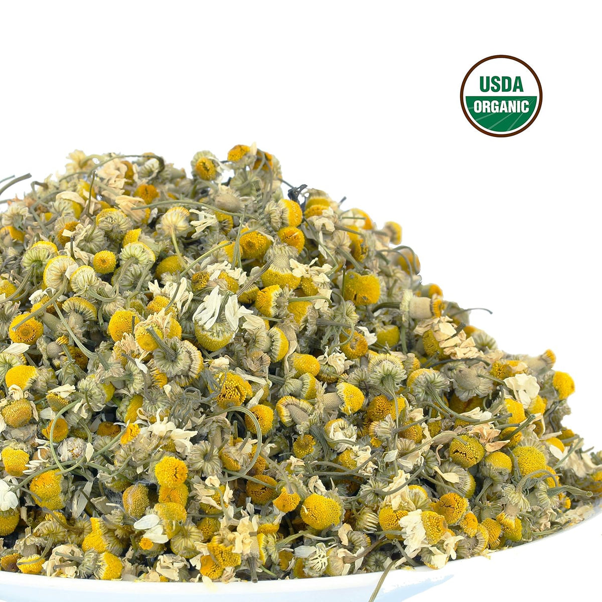 Chamomile Tea 1LB (16Oz) 100% Certified Organic (USDA seal) Chamomile Flowers Herbal Tea (Matricaria Chamomilla) in 1 lb Bulk Kraft BPA free
