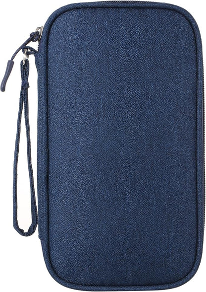 Yiasangly Electronic Organizer Bag, Waterproof Portable Travel Cable Storage Bag, Multifunctional Cord Storage Case for USB Drive, Dard Drive, Power Bank, Charger, Mouse, USB Cable, Headphones - Blue