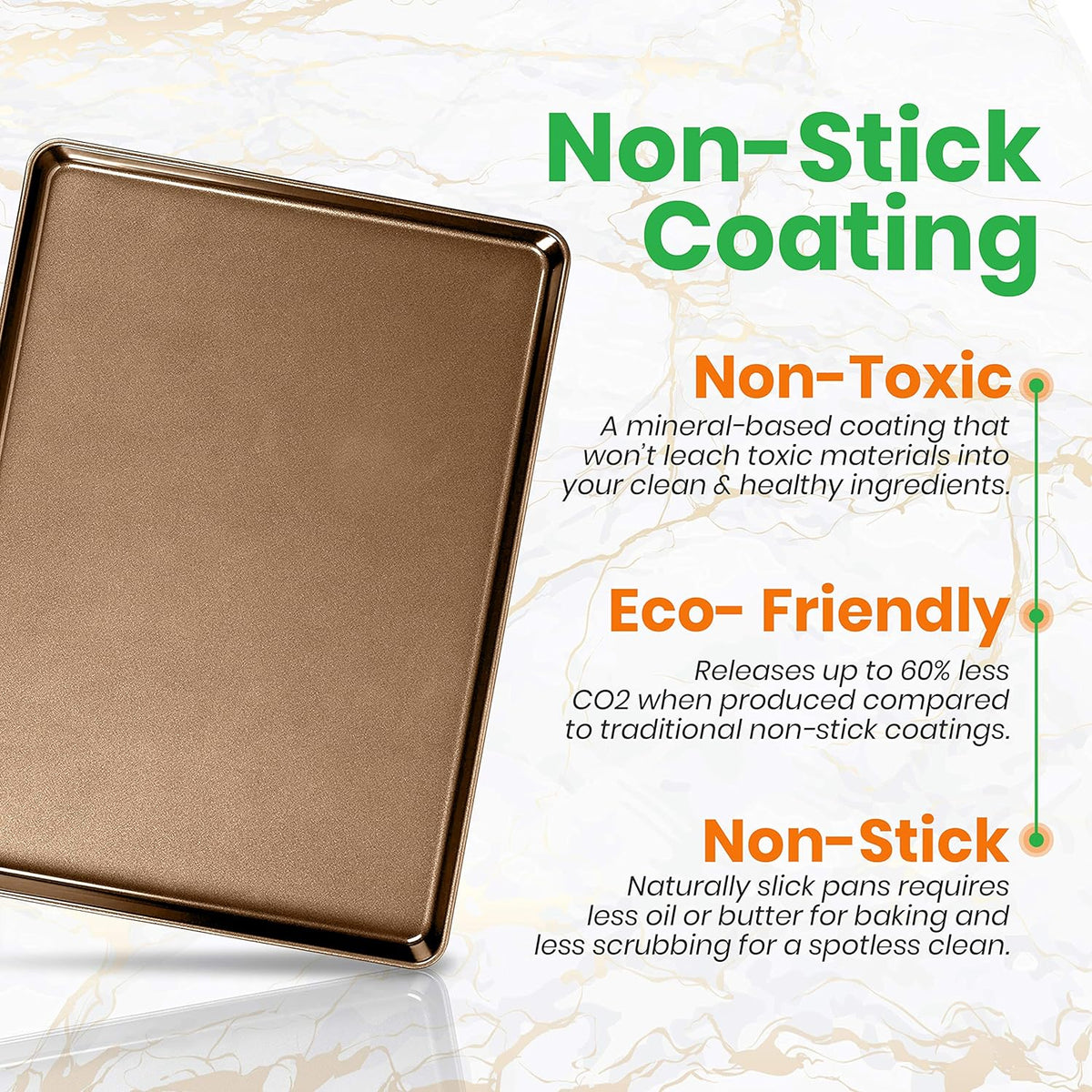 NutriChef 2-Piece Nonstick XL Cookie Sheets for Baking - 22" x 16" Extra Large Carbon Steel Oven Baking Trays - Non Stick Coating