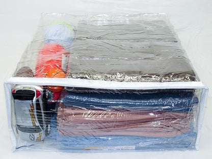 5-Pack X-Large (20" x 23" x 8") Heavy Duty Vinyl Zippered Storage Bags (Clear) for Sweaters, Blankets, Comforters, Bedding Sets (15.9 Gallon)