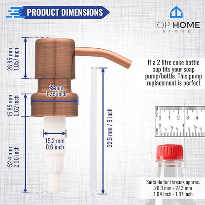 Bathroom Countertop Soap Dispensers (Copper, 2 Pack)