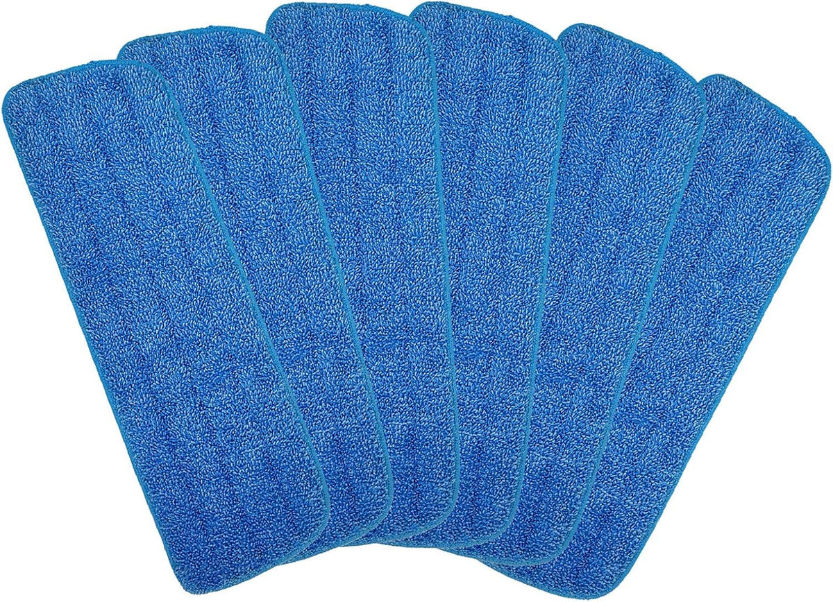 Microfiber Spray Mop Replacement Heads for Wet/Dry Mops Floor Cleaning Pads Compatible with Bona Floor Care System (6 Pack)