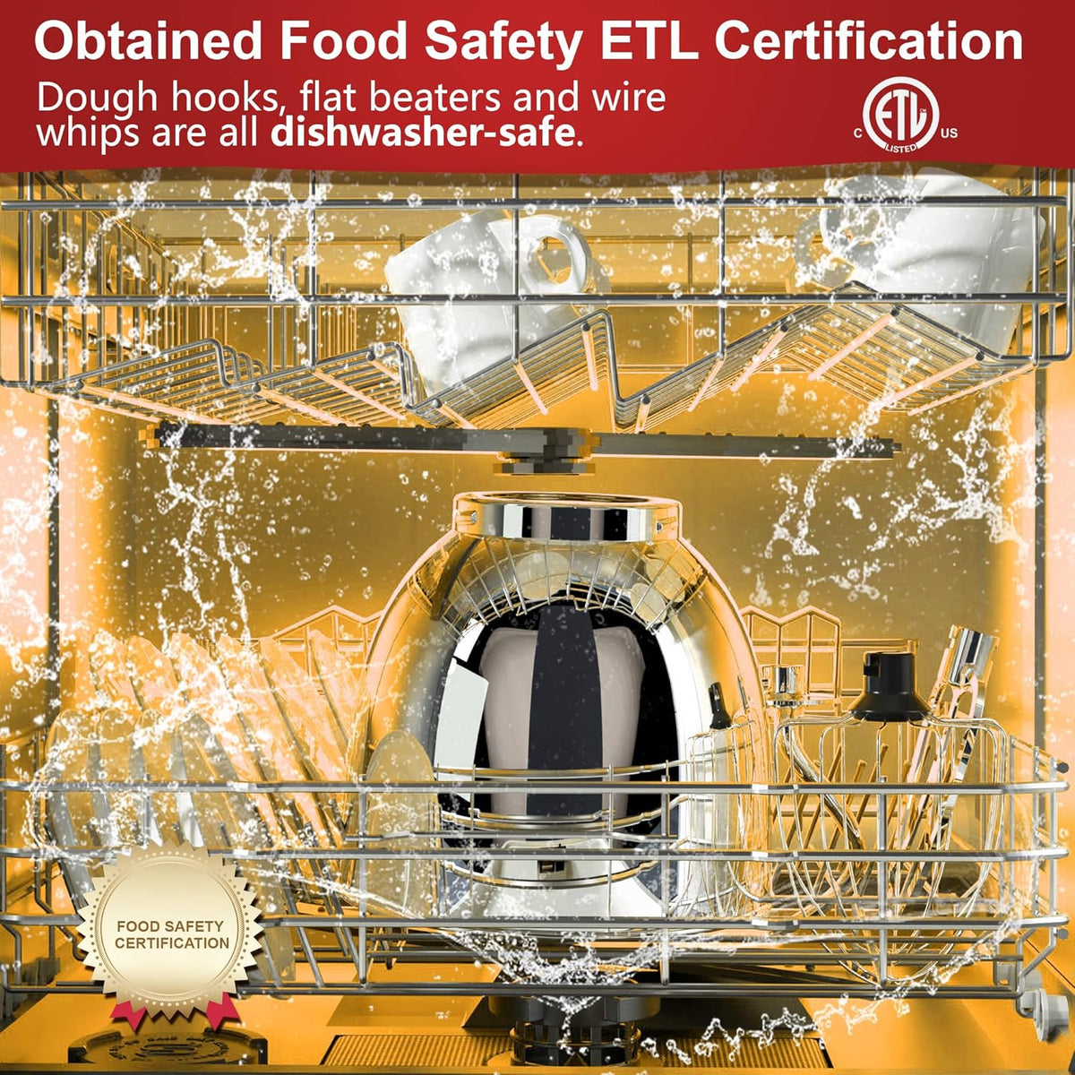 Stand Mixer, 6.5QT 660W 10-Speed Tilt-Head Electric Kitchen Stand Mixer, Food Mixer with Dishwasher-Safe Dough Hook, Egg Whisk, Flat Beater for Baking, Cake and Most Home Cooks (Red)