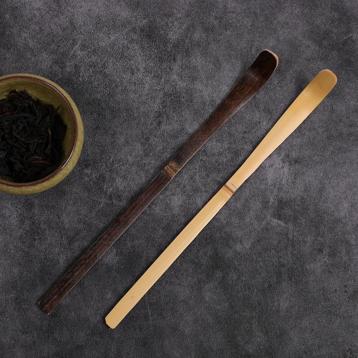 2 Pcs Matcha Spoons, Bamboo Scoop Tea Leaf Sticks Tea Whisk Scooping Teas Ceremony Utensil Chashaku Hooked Green Teas Spoon for measuring Coffee
