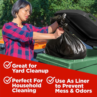 ToughBag 44 Gallon Commercial Trash Bags, 38x46” (100 COUNT) – 39, 40, 42 Gallon Contractor Bags, Black Garbage Can Liners - Made in USA