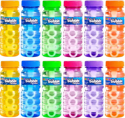 JOYIN Bubble Bottles 6/12/24/36PCS (4oz Solution), Bubbles Wand Bulk for Party Favors for Kids, Toddler Summer Outside Toys Gift for Kids (12)
