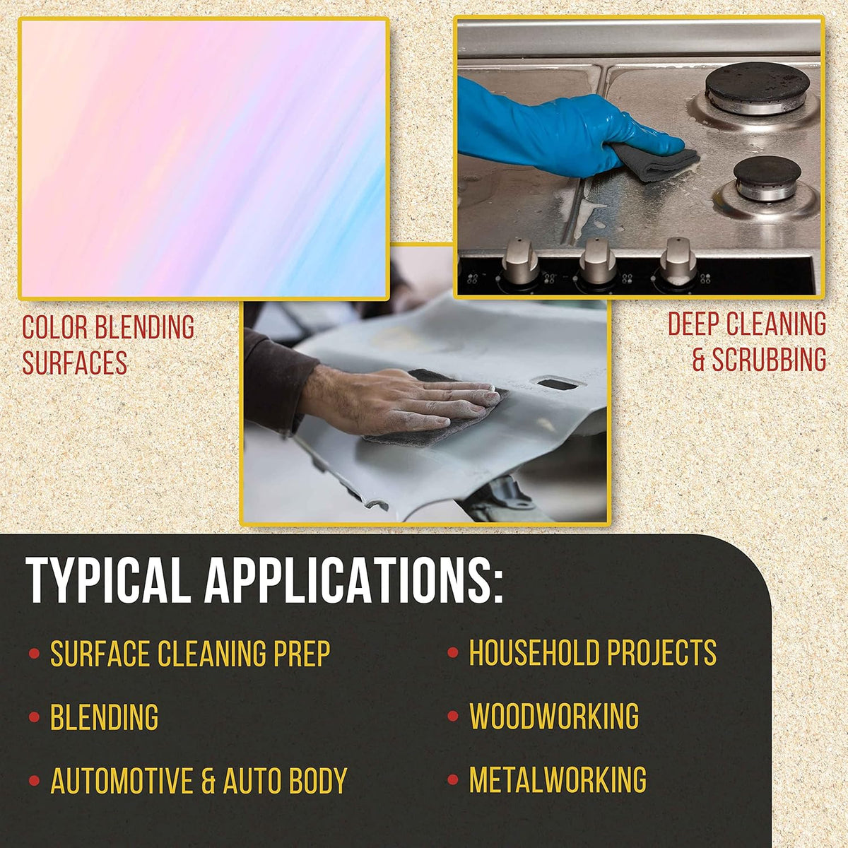 Dura-Gold Premium 6" x 9" Gray Ultra Fine General Purpose Scuff Pads, Box of 10 - Final Scuffing, Scouring, Sanding, Cleaning, Paint Color Blend Prep, Surface Adhesion Preparation, Automotive Autobody