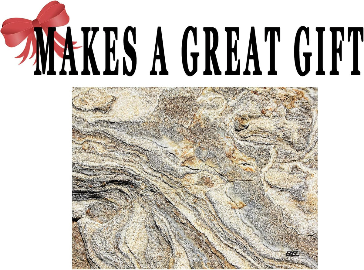 Rogue River Tactical Light Granite Stone Marble Gray Brown White Pattern Textured Marble Art Kitchen Glass Cutting Board Modern Decorative Gift