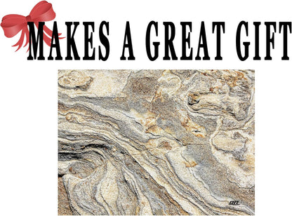 Rogue River Tactical Light Granite Stone Marble Gray Brown White Pattern Textured Marble Art Kitchen Glass Cutting Board Modern Decorative Gift