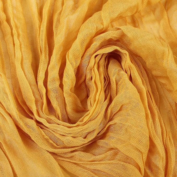 Yellow Cheesecloth Table Runner Gauze Table Runner 10FT Boho Rustic Sheer Cheesecloth Runner Bulk 120 Inch for Wedding Baby Bridal Shower Birthday Party Table Decorations