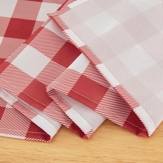 Classic Gingham Tablecloth Fabric - Oblong 58x120 Water Resistant Chequered Pattern Table Cloth for Indoor/Outdoor Use - Tabletop Cover for Birthday, Picnics, Gardens, and Parties