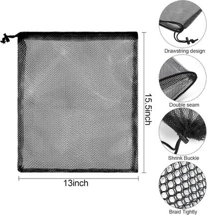 iMucci 13"X15.5" 100Pcs Mesh Laundry Drawstring Bag Nylon Drawstring Gym Bag with Cord Lock Closure