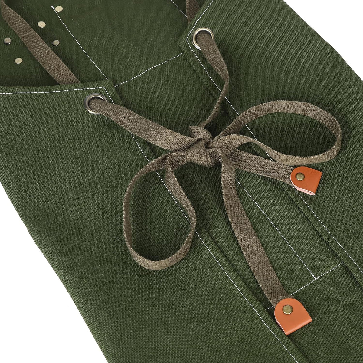Afun Chef Aprons for Men Women with Large Pockets, Cotton Canvas Cross Back Heavy Duty Adjustable Work Apron, Size M to XXL (Armygreen)