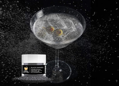 Brew Glitter - Black Shimmer (45g 1x Shaker Jar), Edible Glitter For Drinks, Beer and Cocktail Beverages by Bakell
