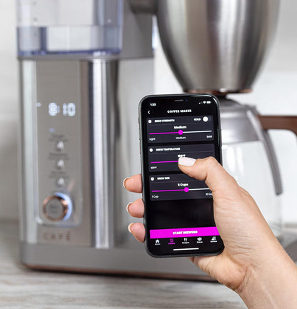 Café Specialty Drip Coffee Maker | 10-Cup Glass Carafe | WiFi Enabled Voice-to-Brew Technology | Smart Home Kitchen Essentials | SCA Certified, Barista-Quality Brew | Stainless Steel (Renewed)