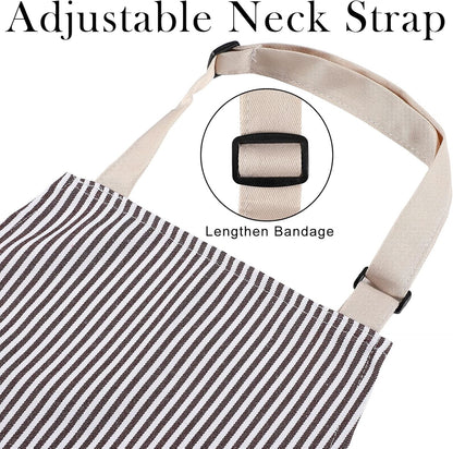 JaGely 8 Pcs Kitchen Cooking Aprons Adjustable Bib Aprons Chef Apron Kitchen Apron with Pockets for Women and Men, Chef, Kitchen, BBQ, Garden, Baking