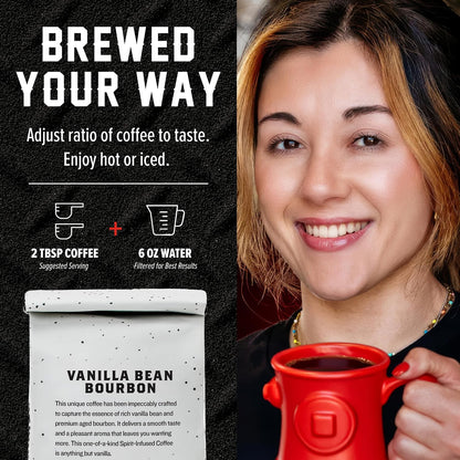 Fire Department Coffee Vanilla Bourbon Infused Ground Coffee - 12 oz | Medium Roast - Non-Alcoholic - Gives Back to Firefighters - Roasted in the USA - Veteran Owned