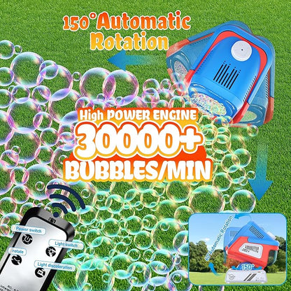 Bubble Machine,Bubble Maker for Party,Outdoor Toys for Kids,Rechargeable/with Remote Control / 7 Color RGB Lights,Wedding Birthday Party, Summer Activities Bubble Blower Gift for Boys & Girls
