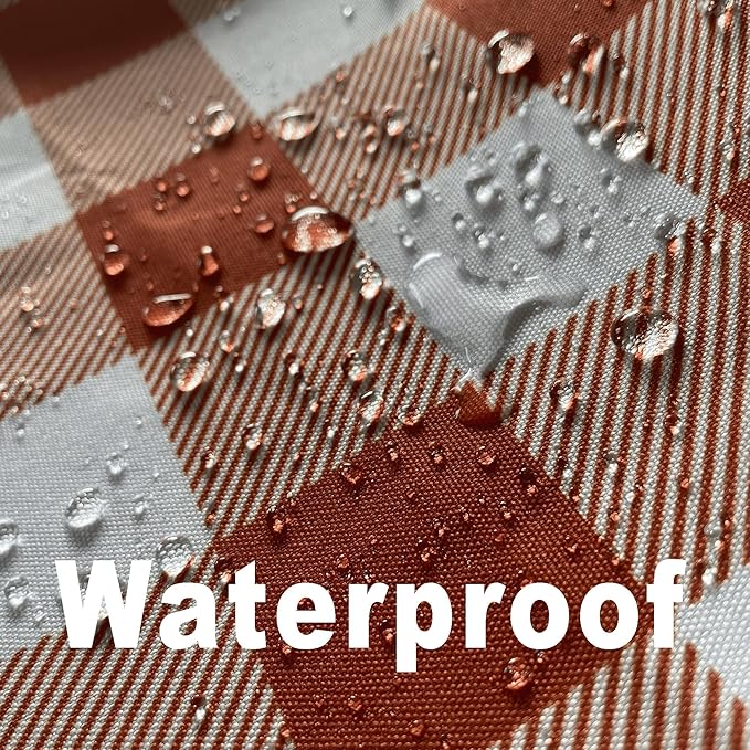 Waterproof Plaid Tablecloth Fabric - Round 58 Inch Classic Gingham Checker Table Cloth for Indoor/Outdoor Use - Buffalo Table Cover for Picnics, BBQs, and Parties
