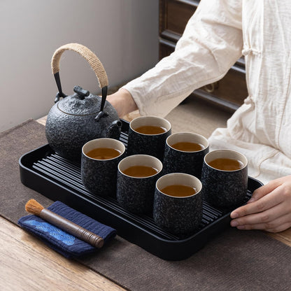 TEANAGOO Japanese Tea Set, Chinese Tea Sets, Porcelain Japanese Tea Cups, Chinese Gongfu Tea Set, Asian Tea Set for Adults, Japanese Teapot Set, 1 Teapot (700ml/25oz) + 6 Tea Cups(205ml/7.2oz), U1