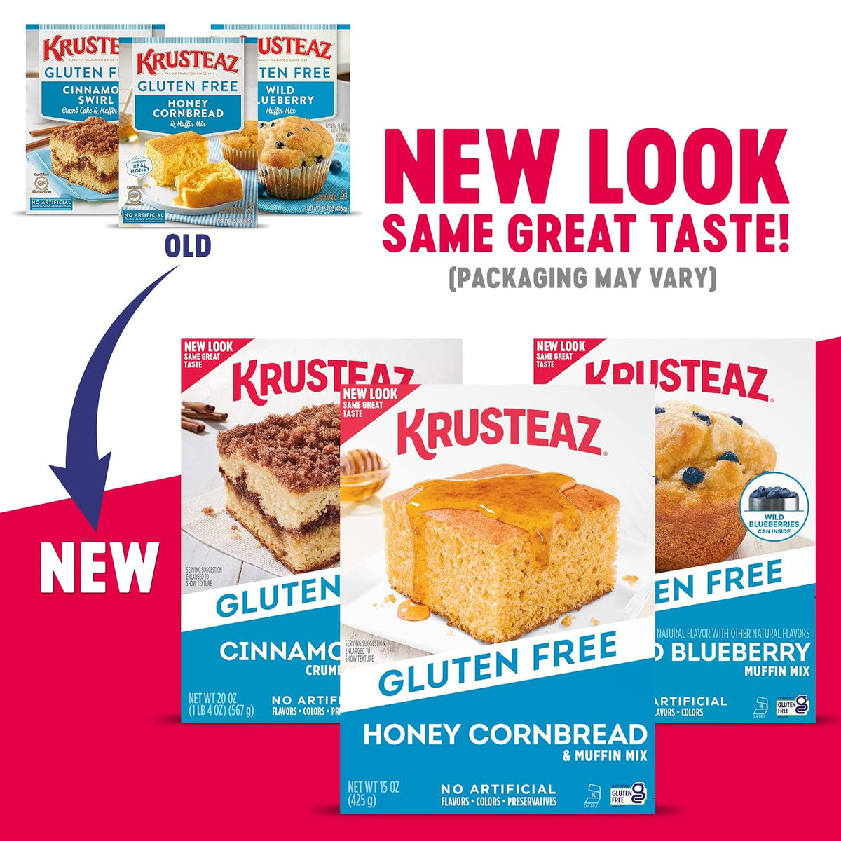 Krusteaz Gluten Free Baking Mix, Cinnamon Swirl Crumb Cake &amp; Muffin Mix, Gluten Free with No Artificial Flavors, Colors or Preservatives, 20 Ounce (Pack of 3)