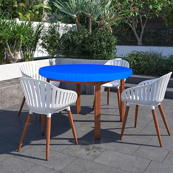 Covers & All Round Table Top Cover, 18 Oz Heavy Duty Waterproof UV & Weather Resistant Patio Table Cover, Outdoor Table Cover for Patio Outdoor Furniture & Coffee Table (30" Dia x 4” H Inches, Blue)