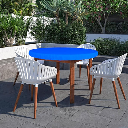 Covers & All Round Table Top Cover, 18 Oz Heavy Duty Waterproof UV & Weather Resistant Patio Table Cover, Outdoor Table Cover for Patio Outdoor Furniture & Coffee Table (30" Dia x 4” H Inches, Blue)