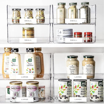 BINO | Stackable Plastic Storage Bins, Medium | THE MYRIAD COLLECTION | Multipurpose Bins | Pantry Organizers And Storage | Home Organization Containers | Clear Plastic Fridge Bin | Freezer Organizer