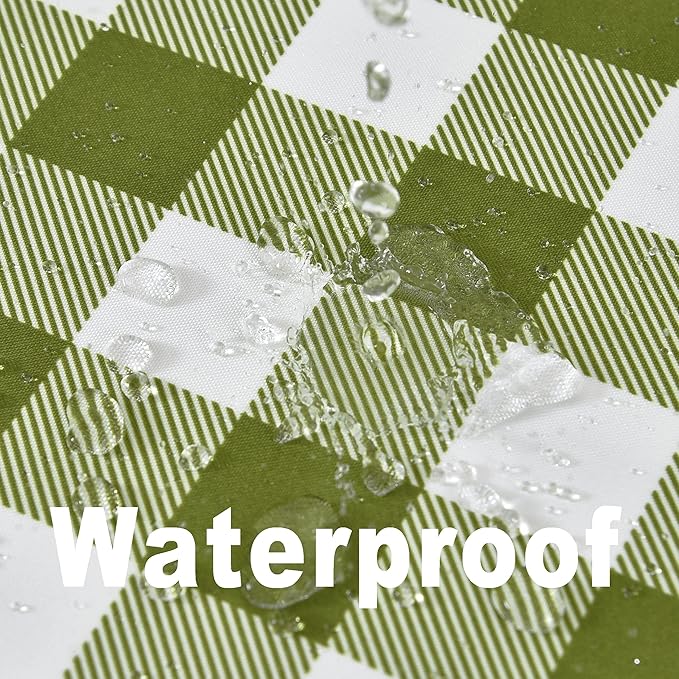 Waterproof Plaid Tablecloth Fabric - Round 25 Inch Classic Gingham Checker Table Cloth for Indoor/Outdoor Use - Buffalo Table Cover for Picnics, BBQs, and Parties