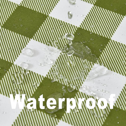 Waterproof Plaid Tablecloth Fabric - Round 25 Inch Classic Gingham Checker Table Cloth for Indoor/Outdoor Use - Buffalo Table Cover for Picnics, BBQs, and Parties