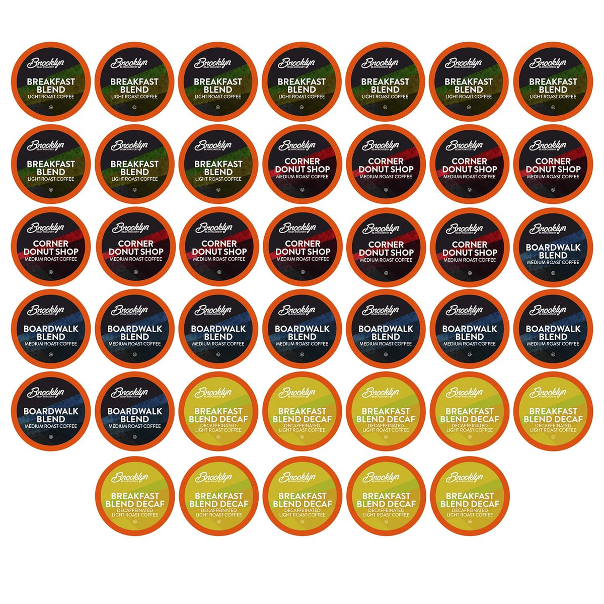 Brooklyn Beans Coffee Pods, Breakfast Gourmet Variety Pack - Compatible with Keurig K Cup Brewers Including 2.0 Machines, 40 Count