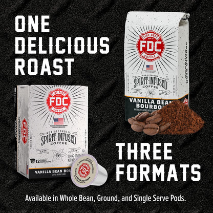Fire Department Coffee Vanilla Bourbon Infused Ground Coffee - 12 oz | Medium Roast - Non-Alcoholic - Gives Back to Firefighters - Roasted in the USA - Veteran Owned