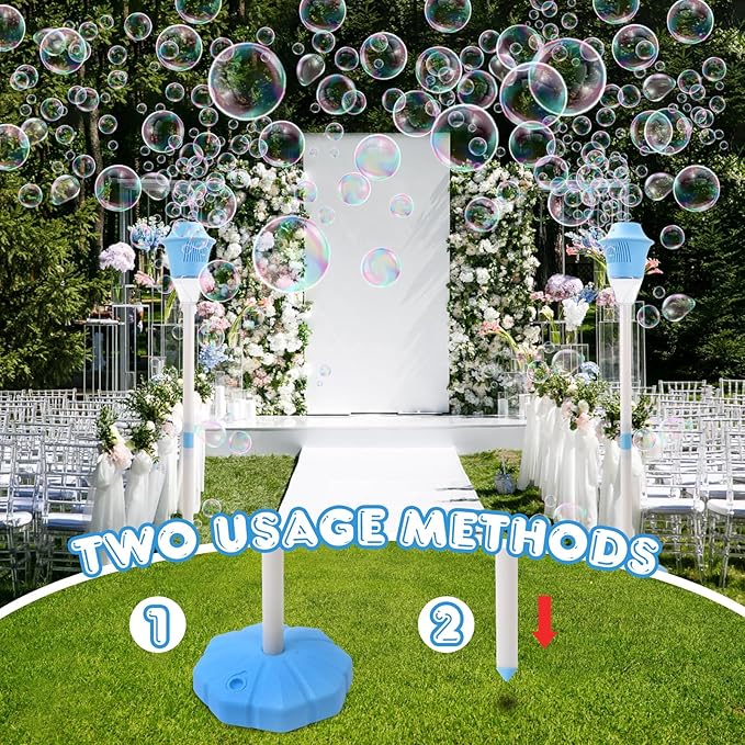 Palksky Bubble Machine with Lights for Outdoor - 2Pack, Height 47 Inches Bubbles Blower Maker for Kids Toddlers, Battery Automatic Bubbles Blower Maker for Outdoor/Indoor Wedding Birthday Party